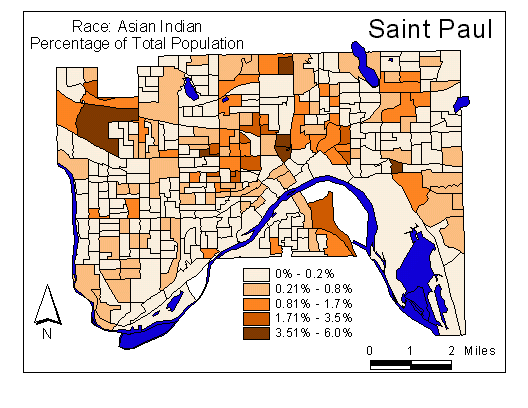 Race Map: Asian Indian